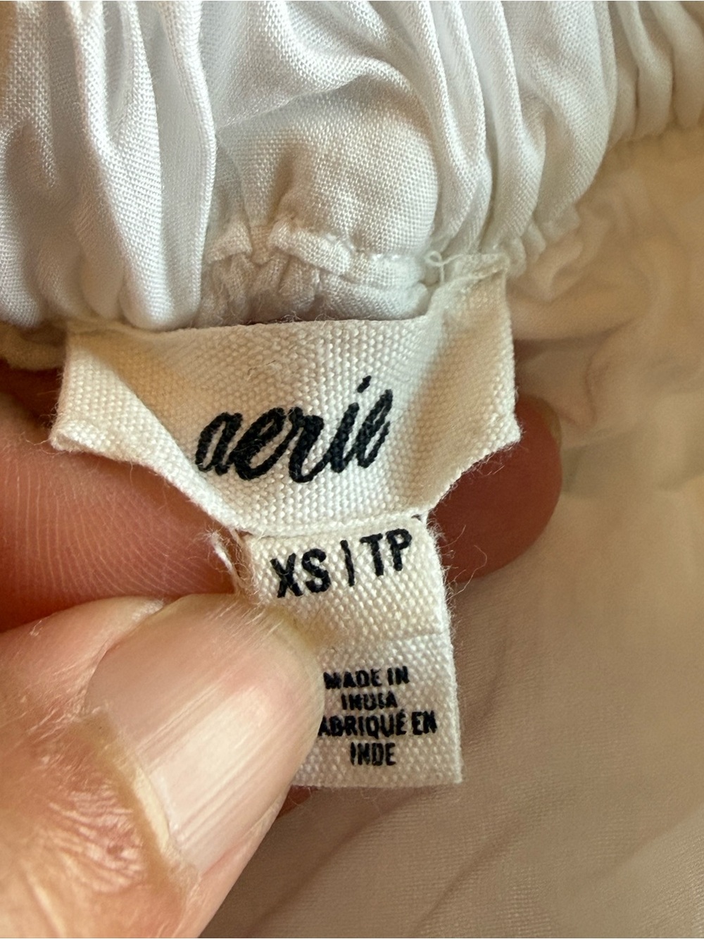Aerie 100% Cotton White Maxi Skirt with Gathered Waist - Picture 2 of 2